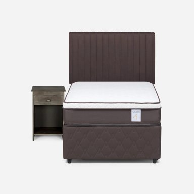 JUEGO DE DORMITORIO ROSEN CAMA NIDO NS4 PLUS 1.5 PLAZAS + SET LUCIO CHOCOLATE - 1