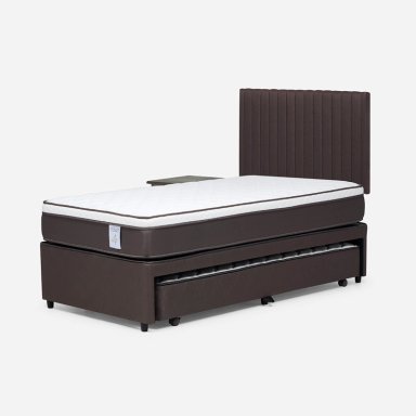 JUEGO DE DORMITORIO ROSEN CAMA NIDO NS4 PLUS 1.5 PLAZAS + SET LUCIO CHOCOLATE - 2