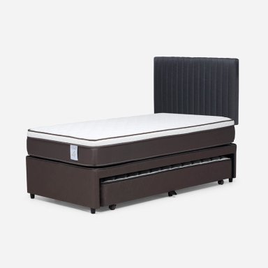 JUEGO DE DORMITORIO ROSEN CAMA NIDO NS4 PLUS 1.5 PLAZAS + RESPALDO LUCIO GRAFITO - 2