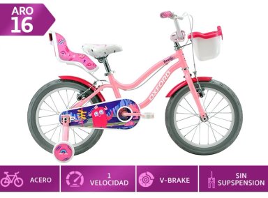 BICICLETA INFANTIL OXFORD BEAUTY ROSADO ARO 16 - 1
