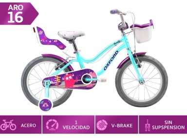 BICICLETA INFANTIL OXFORD BEAUTY VERDE ARO 16 - 1
