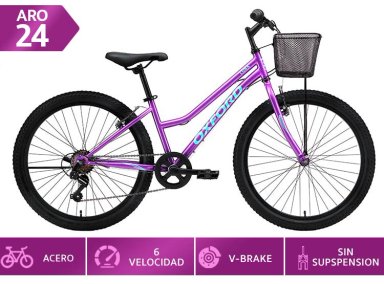 BICICLETA INFANTIL OXFORD LUNA MORADO ARO 24 - 1