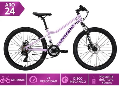 BICICLETA INFANTIL OXFORD LUNA SUSPENSIÓN LILA ARO 24 - 1