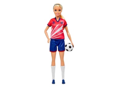 BARBIE MUÑECA PROFESIONES JUGADORA DE FÚTBOL CON PLAYERA ROJA - 3