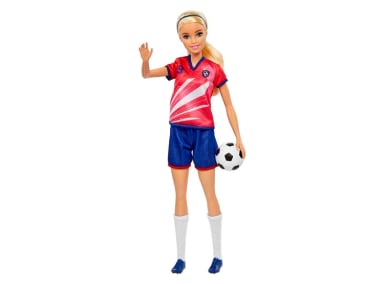 BARBIE MUÑECA PROFESIONES JUGADORA DE FÚTBOL CON PLAYERA ROJA - 5