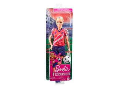 BARBIE MUÑECA PROFESIONES JUGADORA DE FÚTBOL CON PLAYERA ROJA - 6