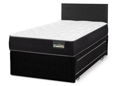DIVAN CAMA BELSOGNO ONE BLACK 1 PLAZA + RESPALDO - 2