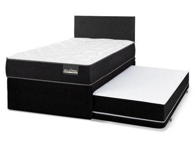 DIVAN CAMA BELSOGNO ONE BLACK 1 PLAZA + RESPALDO - 3