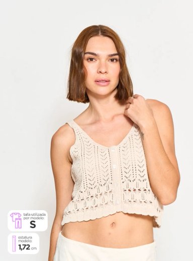 POLERA SIN MANGAS ALGODÓN MUJER ONLY - 1