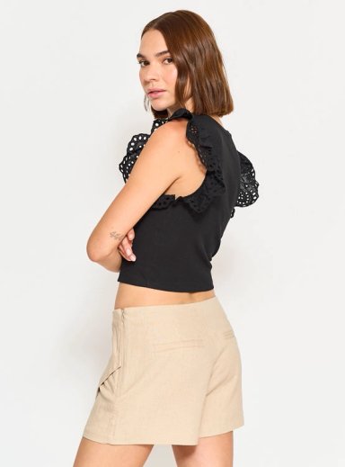 FALDA CORTA LINO MUJER ONLY - 3