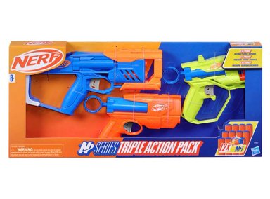 LANZADOR NERF N SERIES TRIPLE ACTION - 1