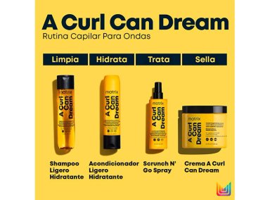 SPRAY MATRIX A CURL CAN DREAM SCRUNCH N'GO DEFINIDOR DE CABELLO ONDULADO Y RIZADO 250 ML - 6