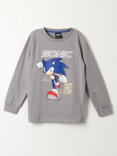 POLERA MANGA LARGA NIÑO SONIC PLATA - 1