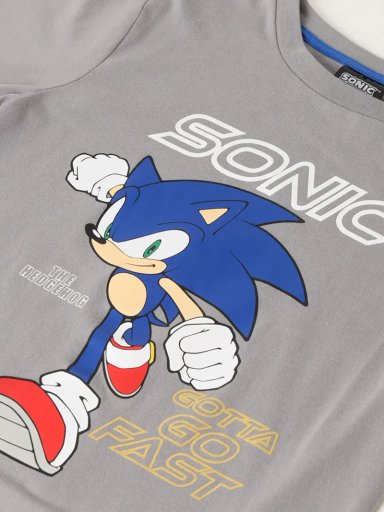 POLERA MANGA LARGA NIÑO SONIC PLATA - 3