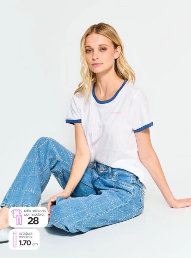 JEANS ALGODÓN STRAIGHT MUJER PEPE JEANS GLITTER - 1
