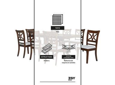 JUEGO DE COMEDOR ZOY HOME HOLBOX 1+8 - 6