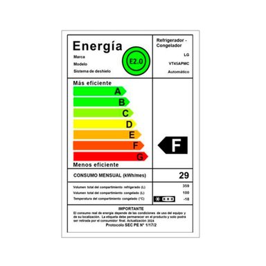 REFRIGERADOR TOP FREEZER LG VT45APMC NO FROST 459 LT - 10