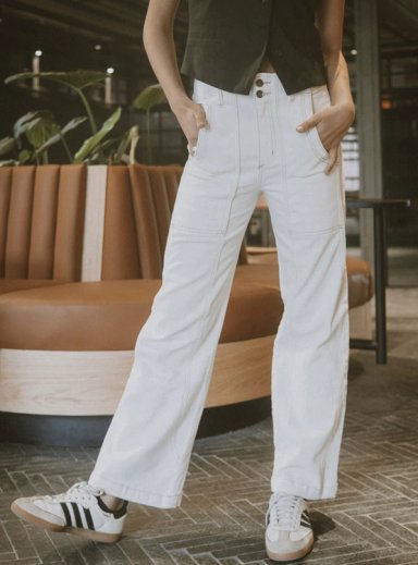 JEANS ALGODÓN REGULAR MUJER RUPHA BLANCA - 1