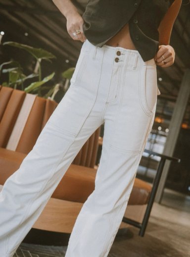 JEANS ALGODÓN REGULAR MUJER RUPHA BLANCA - 4
