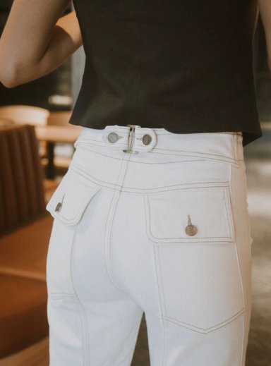 JEANS ALGODÓN REGULAR MUJER RUPHA BLANCA - 5