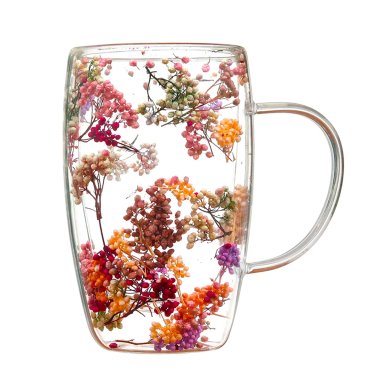 TAZA RIPLEY HOME FLORES VIDRIO DOBLE PARED - 1