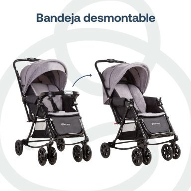 COCHE PASEO BEBE CUNA BALANCIN SX GRIS MELANGE BEBESIT - 5
