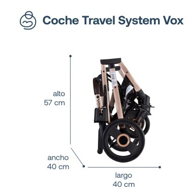 COCHE CUNA TRAVEL SYSTEM BEBE VOX NEGRO DORADO BEBESIT - 3