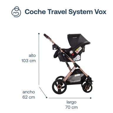 COCHE CUNA TRAVEL SYSTEM BEBE VOX NEGRO DORADO BEBESIT - 4