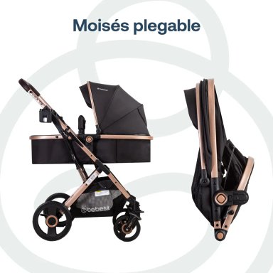 COCHE CUNA TRAVEL SYSTEM BEBE VOX NEGRO DORADO BEBESIT - 5