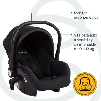 COCHE CUNA TRAVEL SYSTEM BEBE VOX NEGRO DORADO BEBESIT - 7