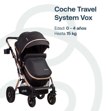 COCHE CUNA TRAVEL SYSTEM BEBE VOX NEGRO DORADO BEBESIT - 9
