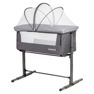 CUNA COLECHO CON MOSQUITERO MYSIDE LX GRIS BEBESIT - 1