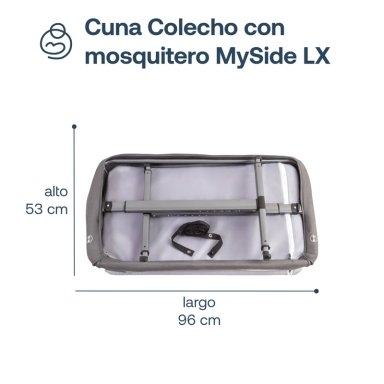 CUNA COLECHO CON MOSQUITERO MYSIDE LX GRIS BEBESIT - 8