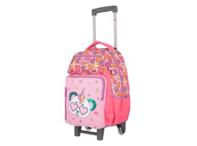 PACK MOCHILA CON RUEDAS XTREM RUN 5XT PANDA ROSADO  - 2
