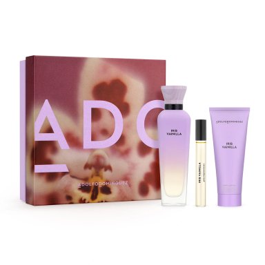 PERFUME ADOLFO DOMINGUEZ IRIS VAINILLA MUJER EDP 120 ML + 10 ML + LOCIÓN CORPORAL 75 ML - 1