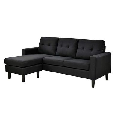 SOFÁ SECCIONAL RIPLEY HOME MILAN 3 CUERPOS LIBRE DISPOSICIÓN NEGRO - 3