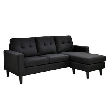 SOFÁ SECCIONAL RIPLEY HOME MILAN 3 CUERPOS LIBRE DISPOSICIÓN NEGRO - 4