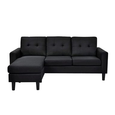 SOFÁ SECCIONAL RIPLEY HOME MILAN 3 CUERPOS LIBRE DISPOSICIÓN NEGRO - 5