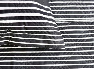 QUILT ANDES ESTAMPADO LISTADO NEGRO KING - 3