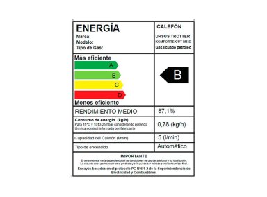 CALEFONT GAS LICUADO URSUS TROTTER KOMFORTEK M5-D - 5