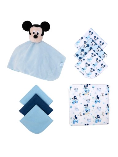 SET BEBÉ ALGODÓN NIÑA BAMBINO BLANCO 8 PIEZAS BABY GIFT MINNIE - 1