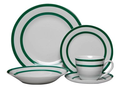 JUEGO DE VAJILLA DORAL PORCELANA 30 PIEZAS VERDE - 1