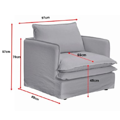 SILLÓN MAISON LINETT LILLE 1C GRIS - 5