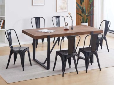 JUEGO DE COMEDOR RIPLEY HOME IRRONBRIDGE TOLIX 1+6 - 8