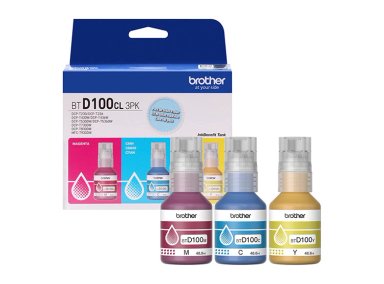 TINTAS PARA IMPRESORA BROTHER BTD100 CIAN MAGENTA AMARILLO - 1