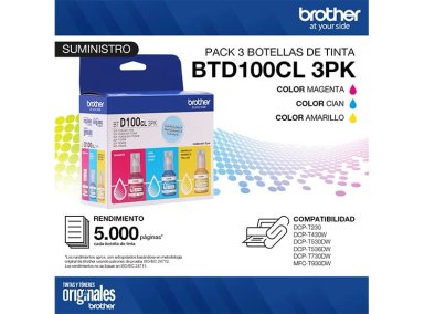 TINTAS PARA IMPRESORA BROTHER BTD100 CIAN MAGENTA AMARILLO - 6