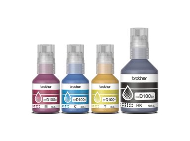 TINTAS PARA IMPRESORA BROTHER BTD100CMYK CIAN MAGENTA AMARILLO NEGRO - 2