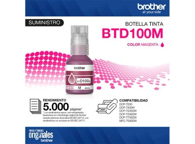 TINTA PARA IMPRESORA BROTHER BTD100M MAGENTA - 6