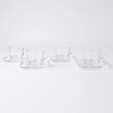 TAZA CON PLATO RIPLEY HOME 90 ML VIDRIO 8 PIEZAS - 1