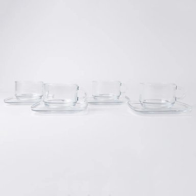 TAZA CON PLATO RIPLEY HOME 270 ML VIDRIO 8 PIEZAS - 1